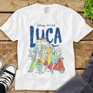 Disney Luca Group Shot Logo T-Shirt Unisex Tee Adult T-shirt Kid Shirt